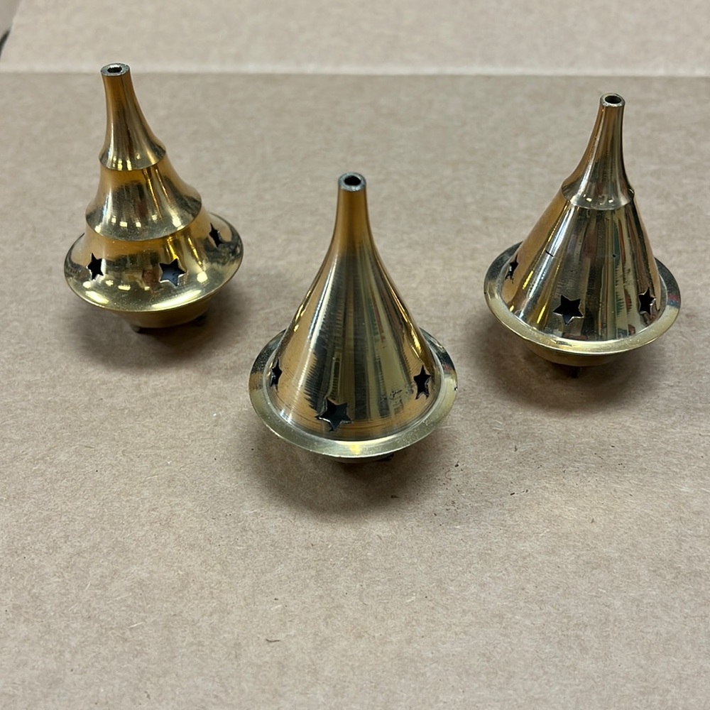 Brass incense burner set of 3